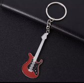 Elektrische gitaar (Rood) - Sleutelhanger - Muziekinstrumenten hanger - Gift - Cadeau