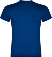 Kobaltblauw T-shirt 'Teckel' met borstzak merk Roly maat L