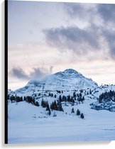 Canvas - Berg vol met Sneeuw - 75x100 cm Foto op Canvas Schilderij (Wanddecoratie op Canvas)