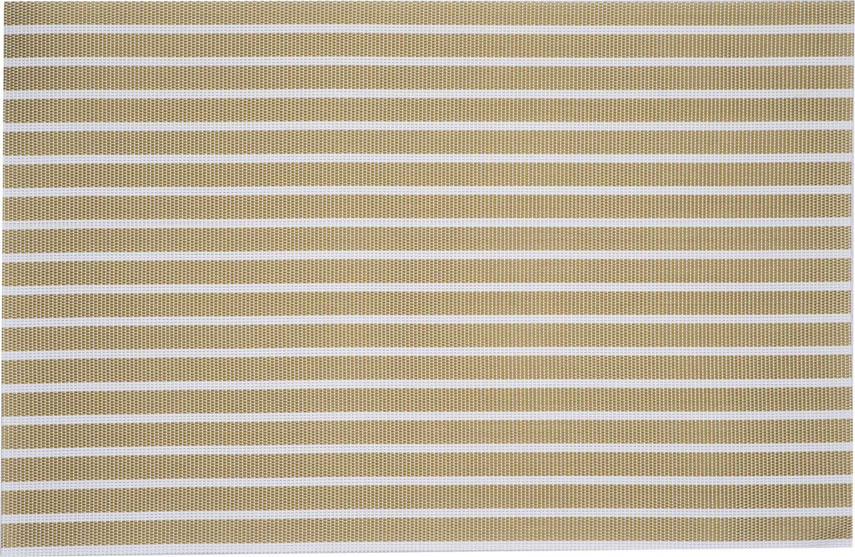 Cosy & Trendy Placemats - rechthoekig - geweven goud/wit - 30 x 45 cm - Tafel dekken