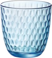 Bormioli Waterglas/drinkglas - blauw transparant met relief - 290 ml - één stuk