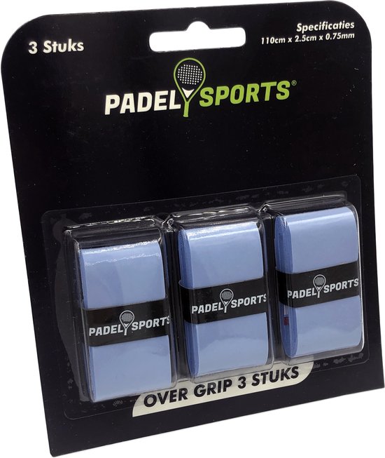 Overgrip - Grip - Griptape - Padel - Overgrip tennis - Overgrip padel - Racketaccessoires - Lichtblauw - 3 stuks - Padel Sports
