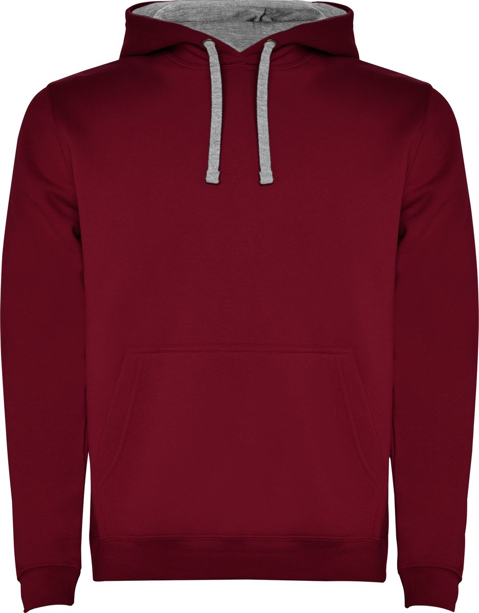Roly Men´s Urban Hooded Sweatshirt RY1067 - Garnet Red 57/Heather Grey 58 - XL