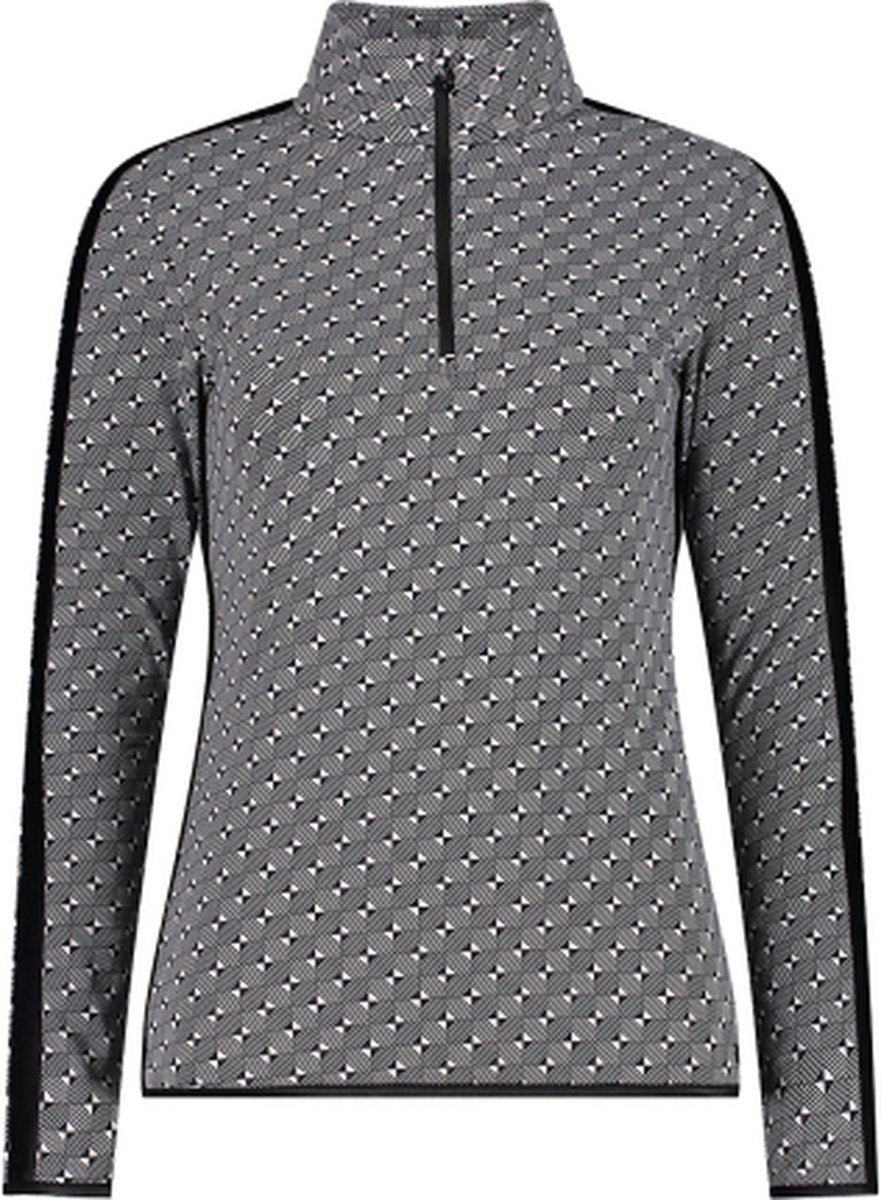 CMP Womens Geometric Print Ski Pully - Wintersportpully Voor Dames - Zwart/Wit - L