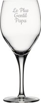 Witte wijnglas gegraveerd - 34cl - Le Plus Gentil Papa