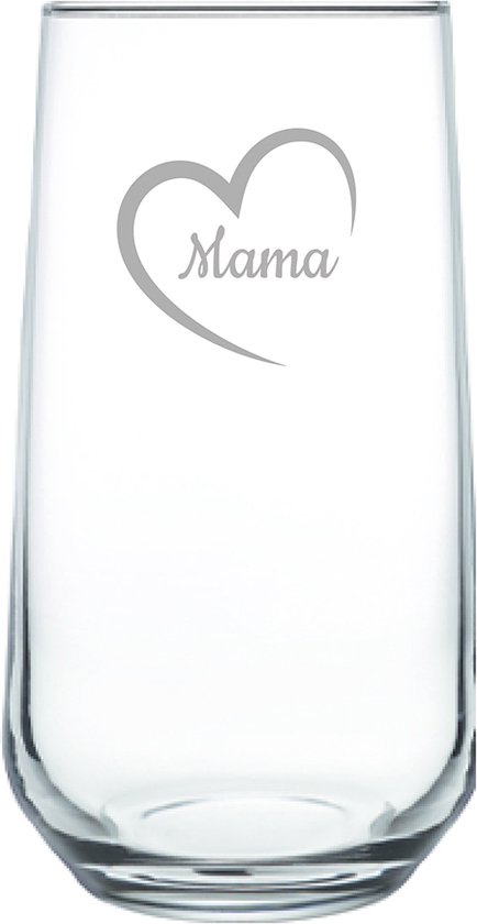 Verre à boire gravé 47cl Maman avec coeur