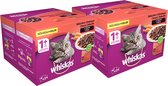 Nourriture humide pour chats Whiskas - chats de 1 an et plus - viande et légumes en sauce - (24x100g) x 2