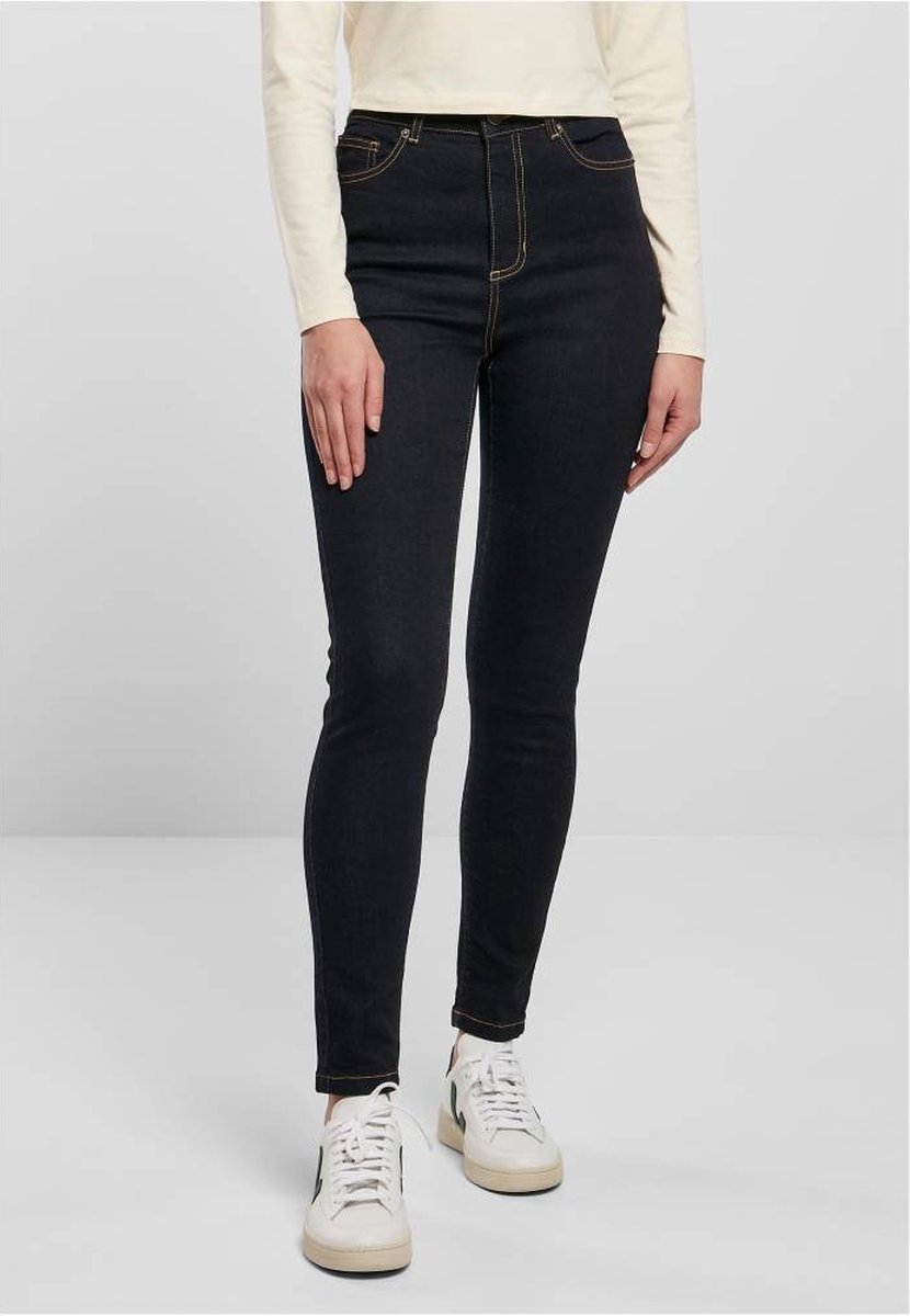 Urban Classics Organic High Waist Skinny jeans Taille 26 inch Donkerblauw