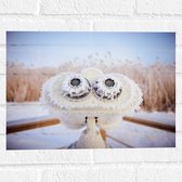 Muursticker - Bevroren verrekijker - 40x30 cm Foto op Muursticker