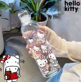 Bouteille d'eau Hello Kitty avec Time Marketing - Bouteille de motivation mignonne - Bouteille Water mignonne - Facile à transporter