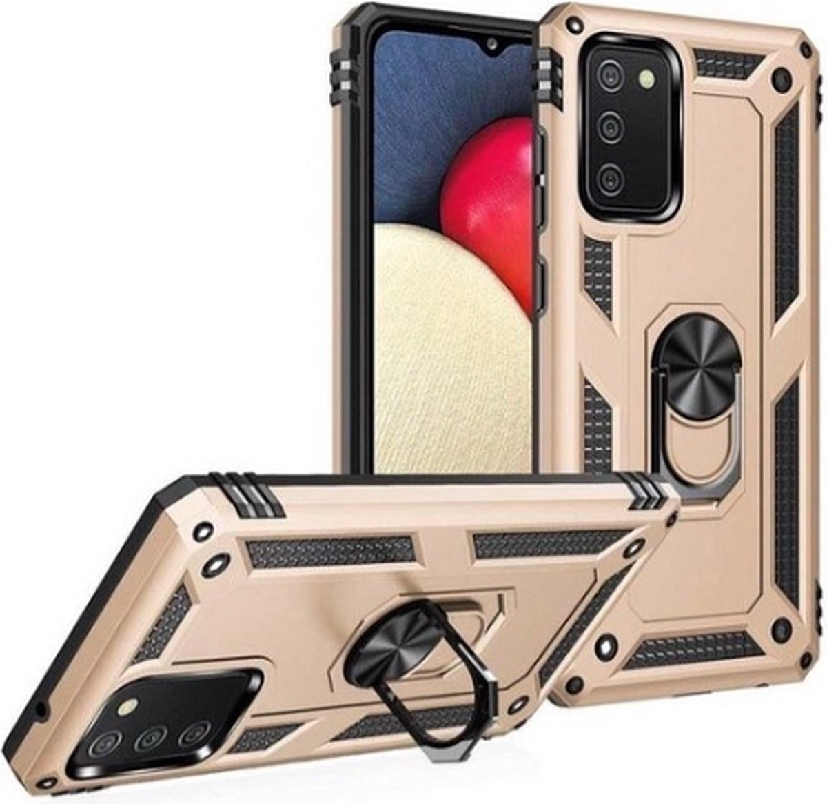 Samsung A02s Hybrid Armor Anti Shock Hoesje Goud