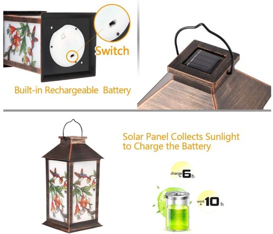 Elfengaarden Outdoor Solar Lantaarns Opknoping Solar Lights Decoratief