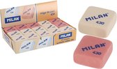 30 gummen - Het klassieke MILAN-Rubber Gum |Zachte Gum | Gummen | Knutselen | 2,8 x 2,8 x 3 cm Wit,Roze