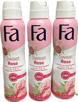 Fa Deo Spray Sweet Rose - 3 x 150 ml