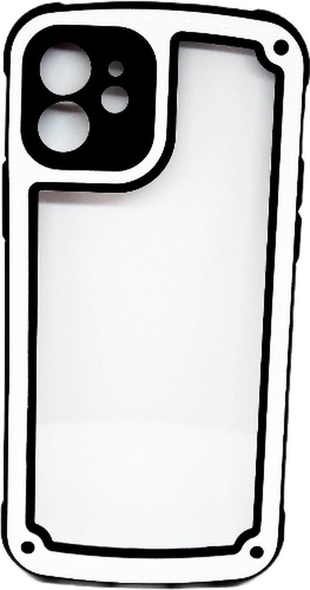 GreenBasket - Luxe Back Cover geschikt voor de iPhone 12 Pro - Zwart - Anti-shock - Twee kleurig - Designer Style - Telefoonhoes