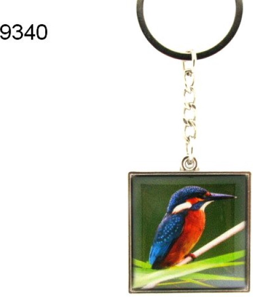 Sleutelhanger IJsvogel – Metaal & Epoxy – 4 x 4 cm – Dieren Accessoire