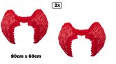 2x Ailes du Red Devil rouge rouge 80cm x 60cm - Aile d'ange amusante du festival du carnaval du diable