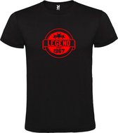 Zwart T-Shirt met “Legend sinds 1967 “ Afbeelding Rood Size XXL