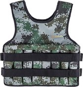 Luxari Crossfit & Fitness Gewichtsvest 20KG – Waterbestendig - Tactical Vest & Trainingsvest - Verstelbaar in Gewichten 1-20 KG - Camouflage
