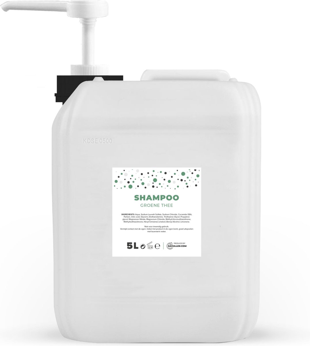Shampoo - Groene thee - 5 Liter Jerrycan - Met pomp - Navulling - Navullen