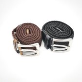 Lot de 2 - Ceinture élastique Ceinture extensible Ceinture tressée Ceinture tressée Ceinture élastique - unisexe - Couleur - Marron - Zwart