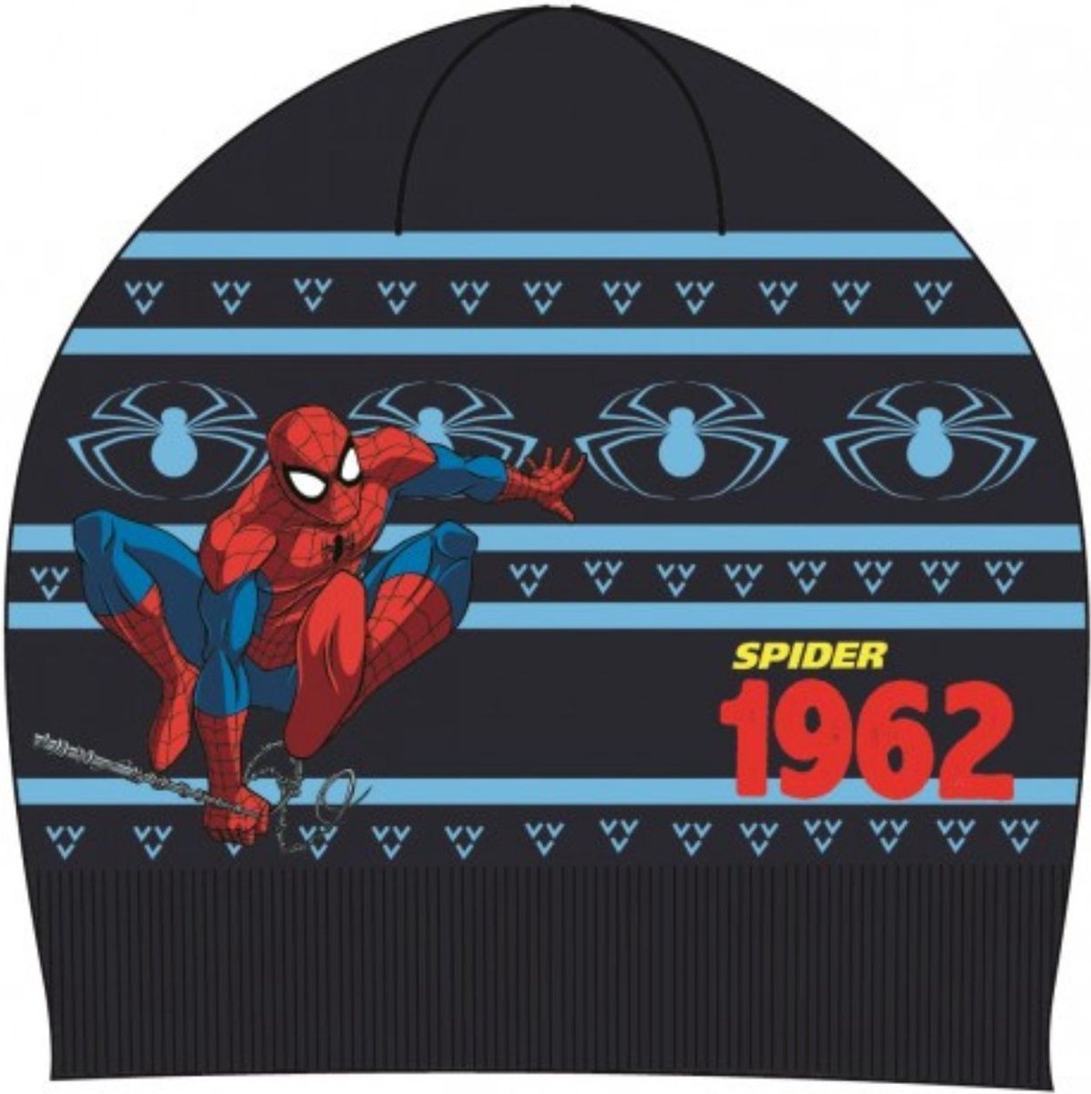 Spiderman Muts - Blauw - Gebreide Muts Winter - Spiderman Kindermuts - Spiderman Beanie