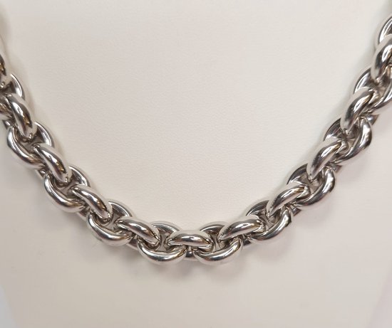 Jasseron collier - ketting vrouwen - zilver - 925dz - gerhodineerd - sale juwelier Verlinden St. Hubert van €449,= voor €289,=