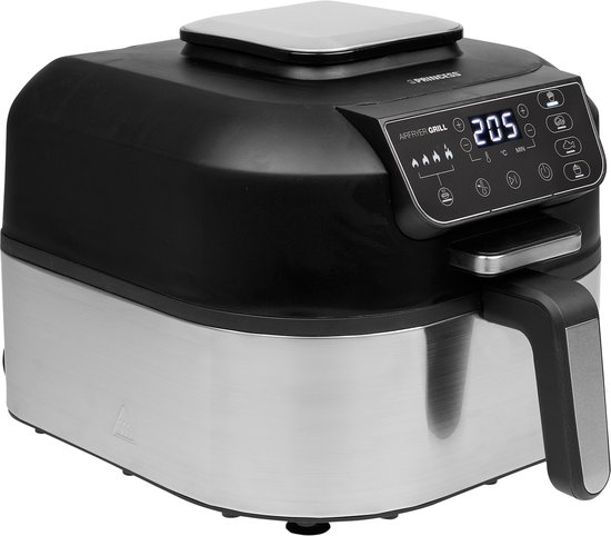 Princess Airfryer Grill XXL 182092 - 2 in 1 Grill en Heteluchtfriteuse - Temperatuurmeter - Groot 5.6 liter - 265 graden - 4 voorgeprogrammeerde programma's - RVS/Zwart