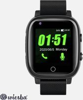 Wiesba WB5S - GPS Horloge Senior - Smartwatch voor Ouderen - Persoonlijke alarmen - alarm horloge ouderen - GPS Horloge Alzheimer - Valdetectie - Personenalarmering met SOS knop Alarmknop