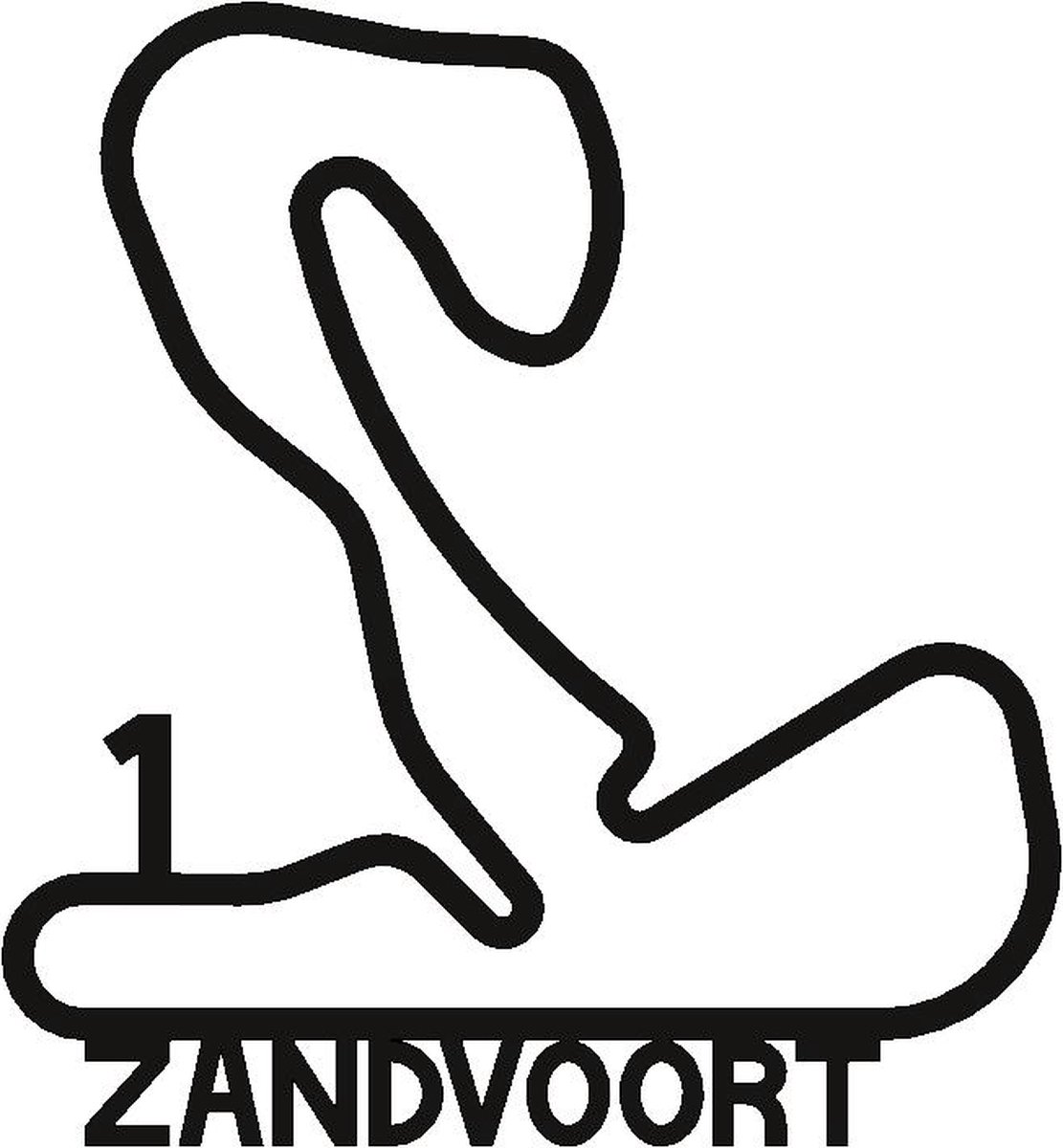 Kunst van metaal - f1 circuit Zandvoort #1t - wanddecoratie industrieel - zwart gepoedercoat - staal