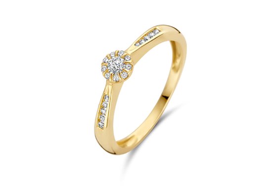 Blush Ring 1632YDI/54 14k Geelgoud 0,19crt G SI Briljant geslepen Diamant Maat 54