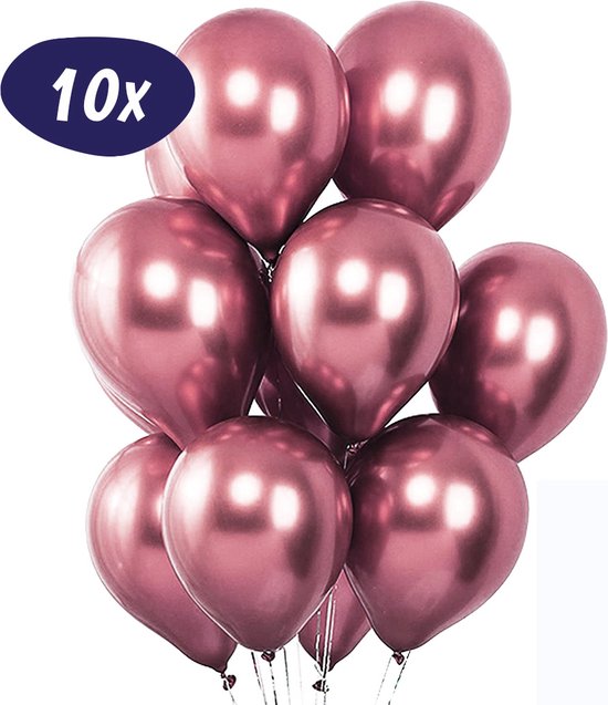 Roze Chrome Ballonnen – Pink Balloons - Metallic Chroom Ballon – Unicorn Verjaardag Versiering – Latex Helium Ballonnenset – Mirror Effect - Geschikt voor Ballonnenboog en Pilaar – Mermaid Feestje - Eenhoorn Decoratie – 10 stuks
