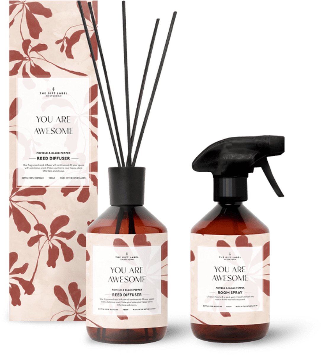 The Gift Label - Geurstokjes & Roomspray home set - You are awesome