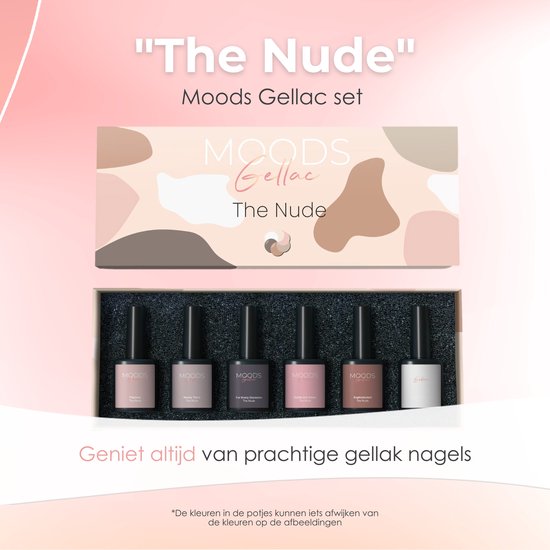 Moods Gellac 6-delige Set - Gel Nagellak - 8ML - The Nude Edition - Gellac - Nagels - Gellak Starterspakket - Nude Kleuren - Moods Gellac