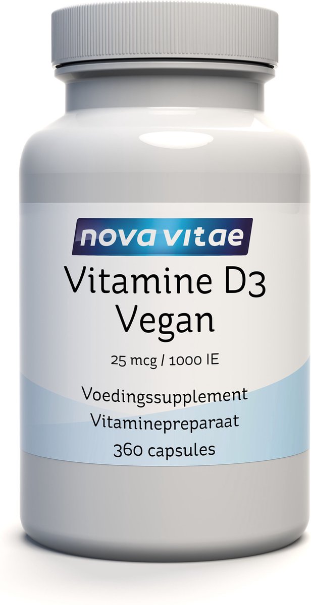 Goedkoopste Nova Vitae - Vitamine D3 - vegan - 25 mcg - 1000IE - 360 plantaardige capsules