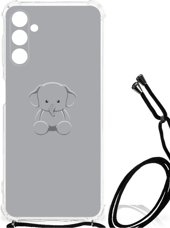 Coque téléphone Samsung Galaxy A13 5G | A04s Coque en TPU avec Bord Transparent Bébé Éléphant