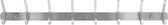 QUVIO Kapstok met 8 haken - Wandkapstok - Kookgerei houder -Kapstok hangend - Garderoberek - Handoekrek - Muurkapstok - Kapstokhaken - Zilver - RVS - 5 x 56 x 8 cm