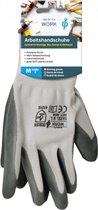 6 paires de gants de travail polyester avec revêtement nitrile taille L gris