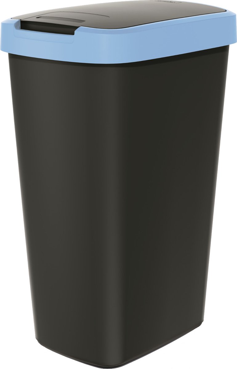 Prosperplast - Prullenbak / Afvalbak 45L - Zwart met blauw frame