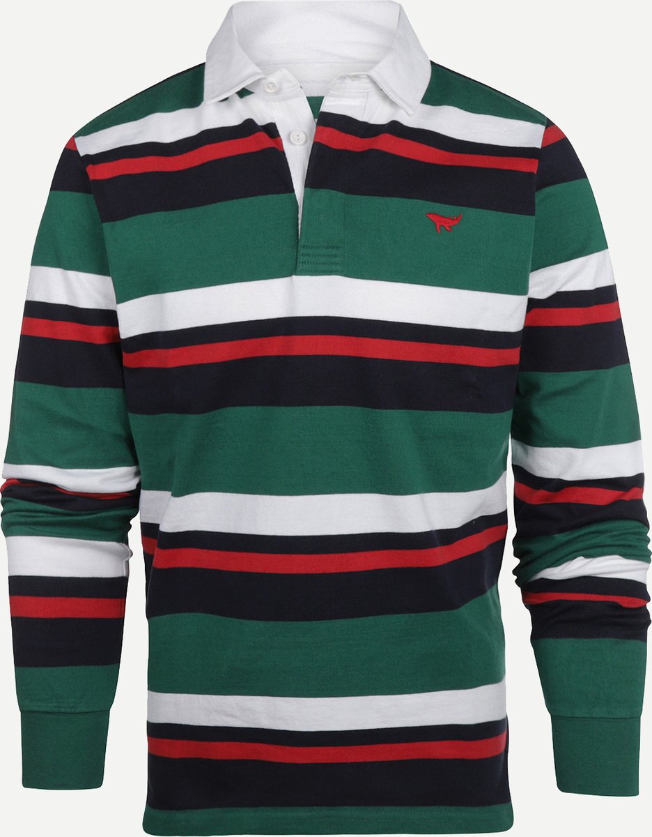 Amagansett Lente/Zomer 2023 Stripe Rugby Mannen - Regular fit - Organic Cotton - Groen (XL)
