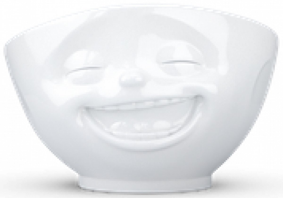 Tassen serie witte porseleine kom met lachend gezichtje Bowl 1000ml - Laughing