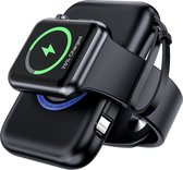 Apple Watch Charger Portable Wireless 5000 Mah Power Bank iWatch Series 8, watch Ultra, Series 7,6,5,4,3,2,1,SE, iPhone 14/14 Pro Max / 13 / 13 pro Max Zwart