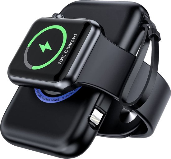 Apple Watch Oplader Draagbare draadloze 5000 Mah Powerbank iWatch Series 9  / 8, watch... | bol