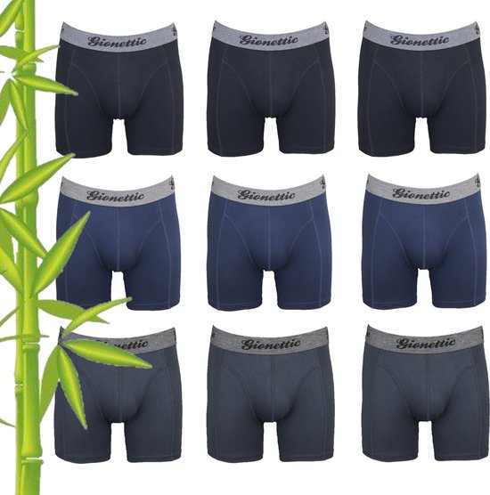 Lot de 9 caleçons homme Gionettic Bamboe assortis - taille M