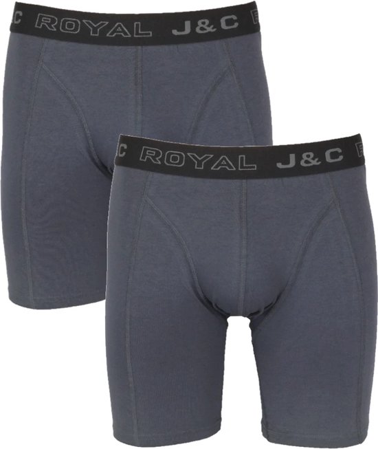 J&C Underwear heren boxershorts | lange pijp | MAAT XXL | 2-pack | antraciet