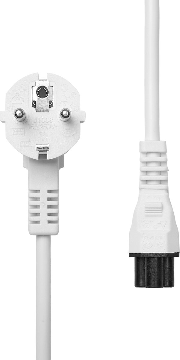 ProXtend Power Cord Schuko Angled to C5 5M White Wit Netstekker type F C5 stekker