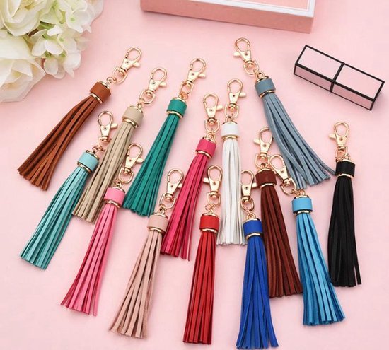 Porte-clés Pompon I Porte-clés I Porte-clés Cuir PU I Universel I Marron foncé