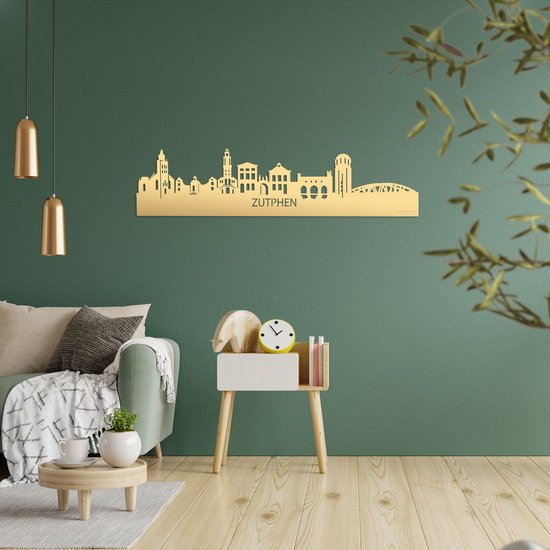 Skyline Zutphen Goud Metallic 100 cm Woondecoratie design