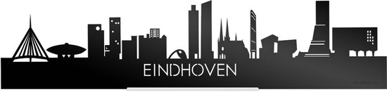 Standing Skyline Eindhoven Zwart Glanzend - 40 cm - Woon decoratie om neer te zetten en om op te hangen - Meer steden beschikbaar - Cadeau voor hem - Cadeau voor haar - Jubileum - Verjaardag - Housewarming - Aandenken aan stad - WoodWideCities