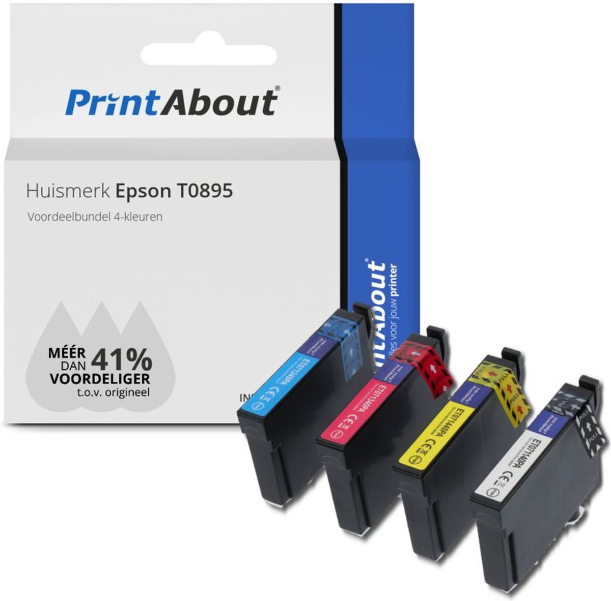 PrintAbout - Inktcartridge / Alternatief voor de Epson T08914010 / 4 Kleuren